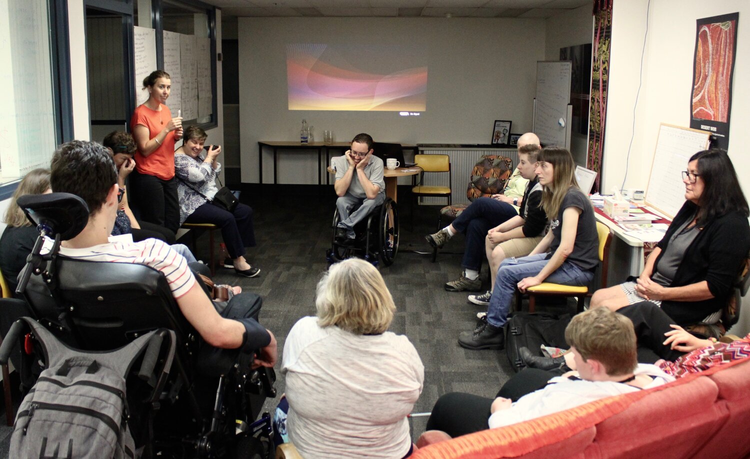 CDAH team meeting, sitting in a circle